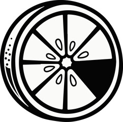 Obraz premium A stylized, high-contrast illustration of a citrus fruit slice