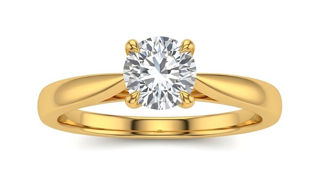 A gold ring with a large diamond