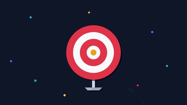 Business Target with Arrow Hitting Bullseye Vector Illustration