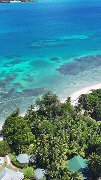 Cerf Island At Seychelles Archipelago In Victoria Seychelles. Indian Ocean Beach. Africa Background. Seychelles Archipelago At Victoria. Tourism Landscape. Nature Seascape. Outdoors Travel.