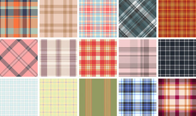 Seasonal plaid pattern pack marketing assets. Flexible tartan designs adapt campaigns year round. Vector structure ensures reuse.