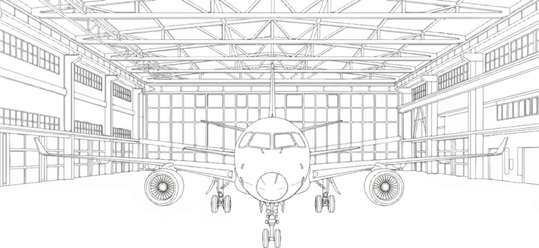 Airplane in hangar