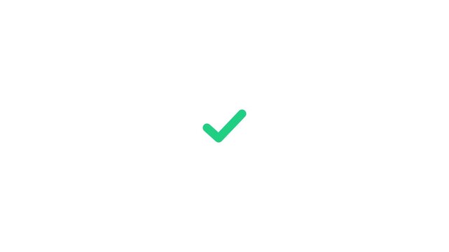 Minimalist Green Checkmark Icon on White Background