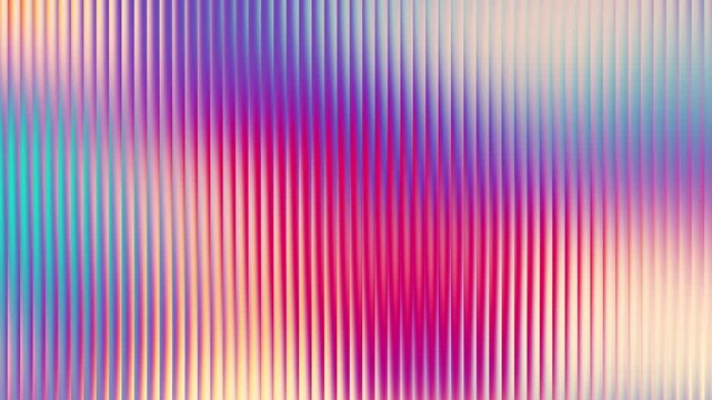 Abstract gradient background with ribbed glass texture animation. Futuristic dynamic luminous neon waves. Colorful refracted glass effect. fractal glass design