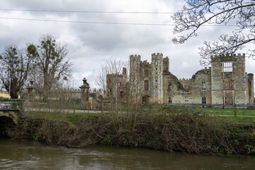 Obraz premium The Cowdray Heritage Ruins one of England's most important early Tudor Houses Midhurst West Sussex England