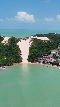 Ponta Negra Beach At Natal Rio Grande Do Norte Brazil. Stunning Tropical Coastline Beach Scene Viewed From Above. Paradise Skyline Heaven Wanderlust. Paradise Sea. Natal Rio Grande do Norte.