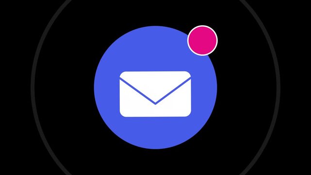 Email Notification Icon with Red Alert Badge and Number