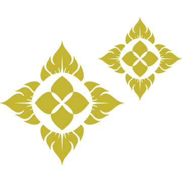 Thai Art traditional asian luxury line art, Decorative, lai Thai Pattern flat Illustration element graphic design	