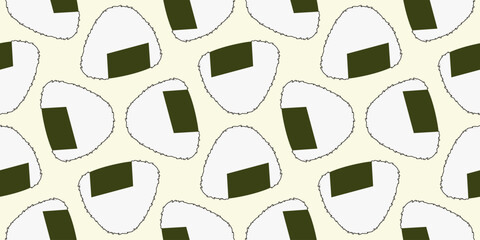 sushi seamless pattern. onigiri sushi seamless pattern. sushi seamless pattern background vector illustration © Faisal Amru