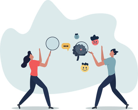 Understanding mental health and ability to read emotions.Psychologist therapy or session for depression, anxiety or mind problems solving.person's life situation and his activities.