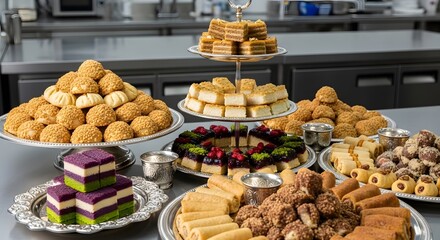 Fototapeta premium A variety of sweet pastries on display