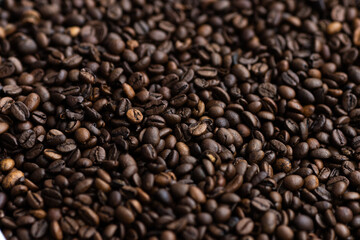 Fototapeta premium Macrophotography of roasted coffee beans.