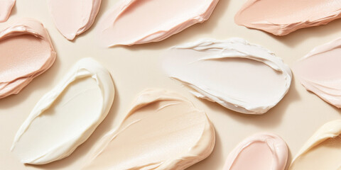 Fluid cosmetics textures featuring spread highlighter and foundation cream © dvoevnore
