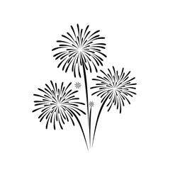 Obraz premium Stylized black and white fireworks illustration.