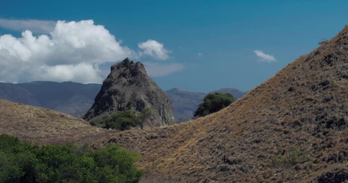 Drone View of Padar Island Hills and Tropical Coastline