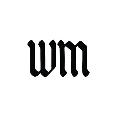 Obraz premium WM monogram logo design letter text name symbol monochrome logotype alphabet character simple logo