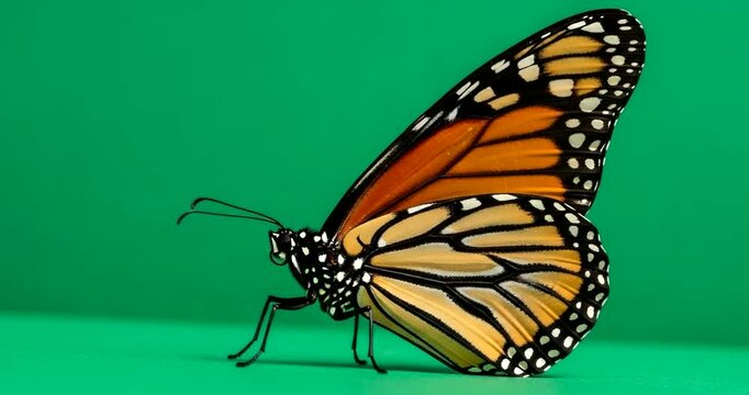 Monarch Butterfly with Vibrant Orange Wings.