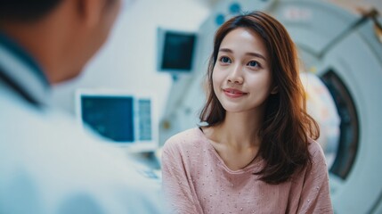 Obraz premium Asian woman visiting the doctor