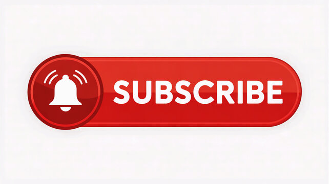A red subscribe button with a bell icon