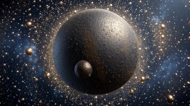 Una representaci&oacute;n art&iacute;stica de un nuevo planeta form&aacute;ndose en medio de una nebulosa brillante.