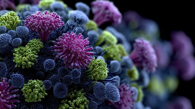  Virus, coronavirus on black background