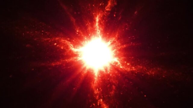 Brilliant supernova explosion radiating energy and light into the vastness of space