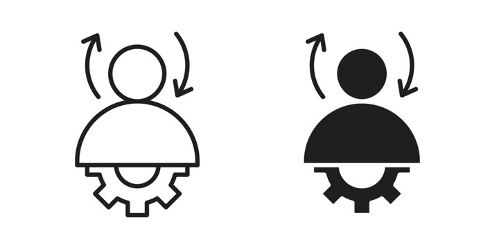 Adaptation icon. Simple linear element illustration. Thin stroke sign can be used for web, mobile and UI.