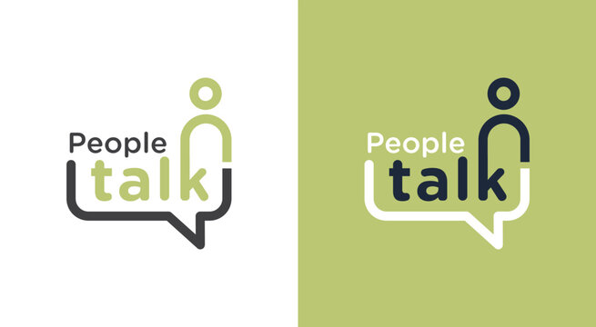 People Talk Logo Communication and Connection Concept.