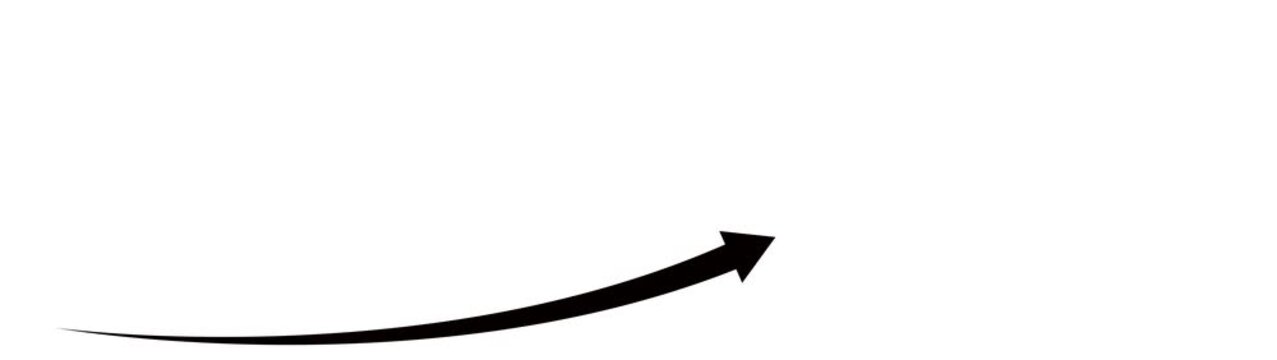 Rising white color arrow transparent channel. business growth arrow and graph chart, Scroll arrows up drag button up. 4k video on black background.