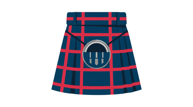 Scottish kilt icon in flat vector minimalist design