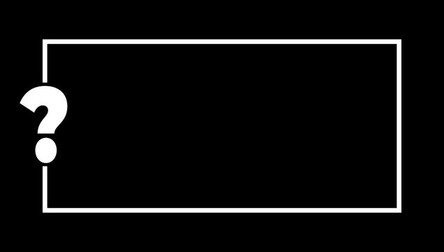 square quote box icon animation. Rectangular quote mark graphic animation black quote box animation on chroma key. Rectangular quote mark graphic animation.