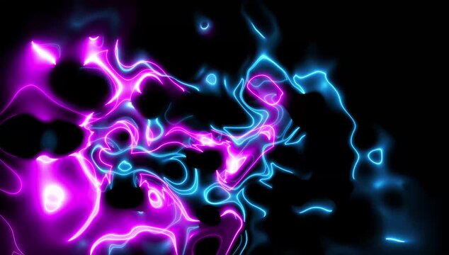 Set Of Digital Glowing Signature Lines blue Light with smooth fast moving path on a dark background.elegant curves and waves, motion graphics,