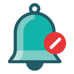 Obraz premium Notification bell icon with red alert vector illustration