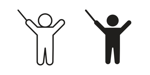 Conductor icon. Simple linear element illustration. Thin stroke sign can be used for web, mobile and UI. © Haider