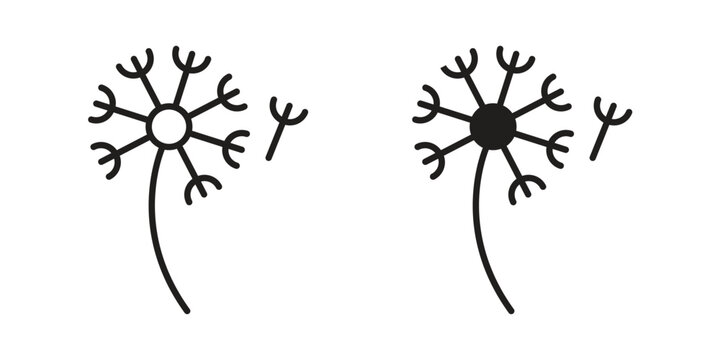 Dandelion icon. Simple linear element illustration. Thin stroke sign can be used for web, mobile and UI.