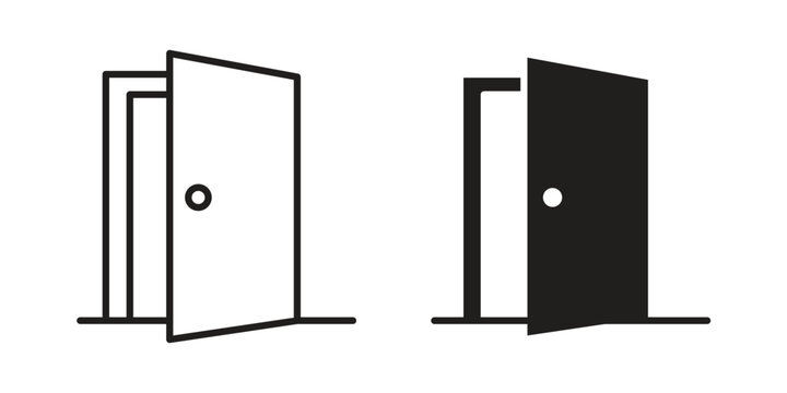 Door icon. Simple linear element illustration. Thin stroke sign can be used for web, mobile and UI.