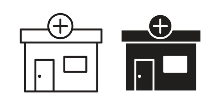 Drugstore icon. Simple linear element illustration. Thin stroke sign can be used for web, mobile and UI.