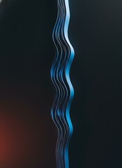 Obraz premium Electric wave light trail abstract motion blur on black background