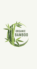 Obraz premium Organic Bamboo Logo Design with Green Leaves and Circular Element