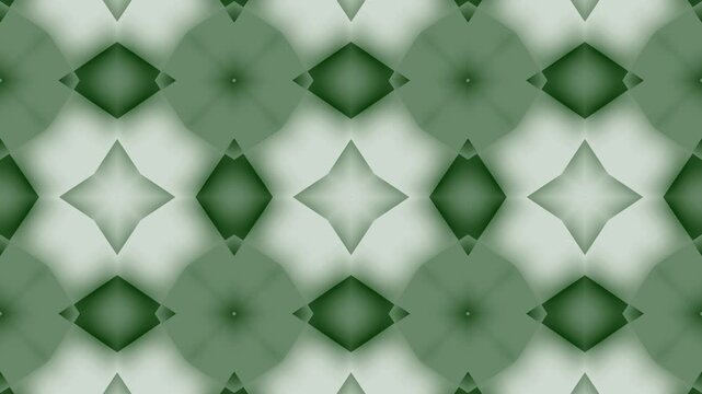Abstract green crystal geometric kaleidoscope pattern animated background. digital art.
