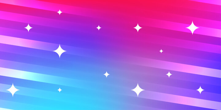 Modern artistic background with sleek diagonal stripes and glowing stars in a vivid rainbow spectrum including pink and teal hues for professional branding and presentation slides