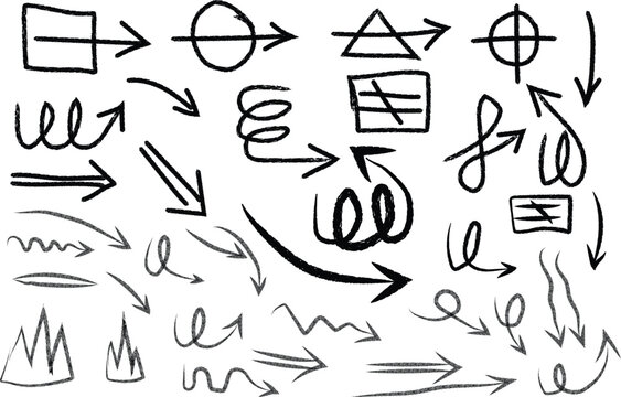 Set of hand drawn arrow icons