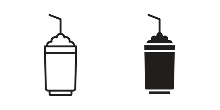 Milkshake icon. Simple linear element illustration. Thin stroke sign can be used for web, mobile and UI.