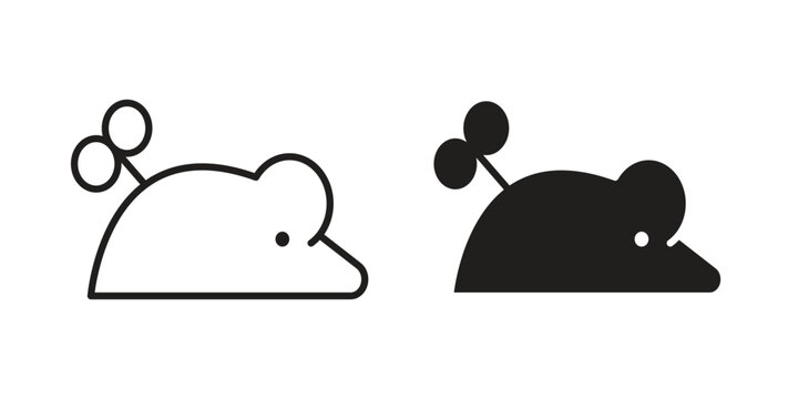 Mouse toy icon. Simple linear element illustration. Thin stroke sign can be used for web, mobile and UI.