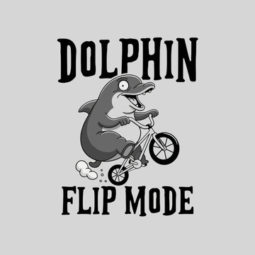 Dolphin Riding Bicycle in Air.