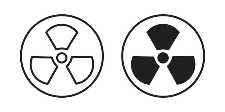 Radioactive icon. Simple linear element illustration. Thin stroke sign can be used for web, mobile and UI.