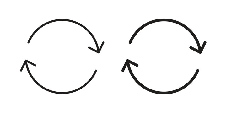 Recurring icon. Simple linear element illustration. Thin stroke sign can be used for web, mobile and UI.