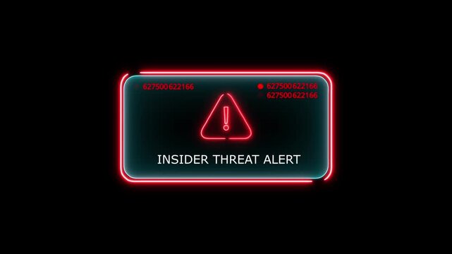 insider threat alert Alert. Warning security breach computer hacking warning message hacked Warning symbol on the screen privacy protection data hacking malware virus Danger sign. 4k