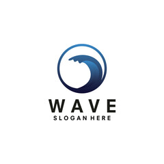 Obraz premium Wave logo design template illustration vector