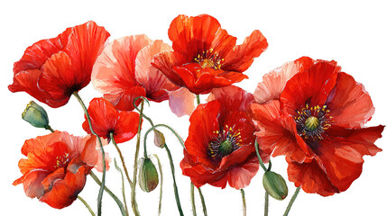 Obraz premium Red poppies (common poppy, corn poppy, corn rose, field poppy, Flanders poppy, red weed, coquelicot).